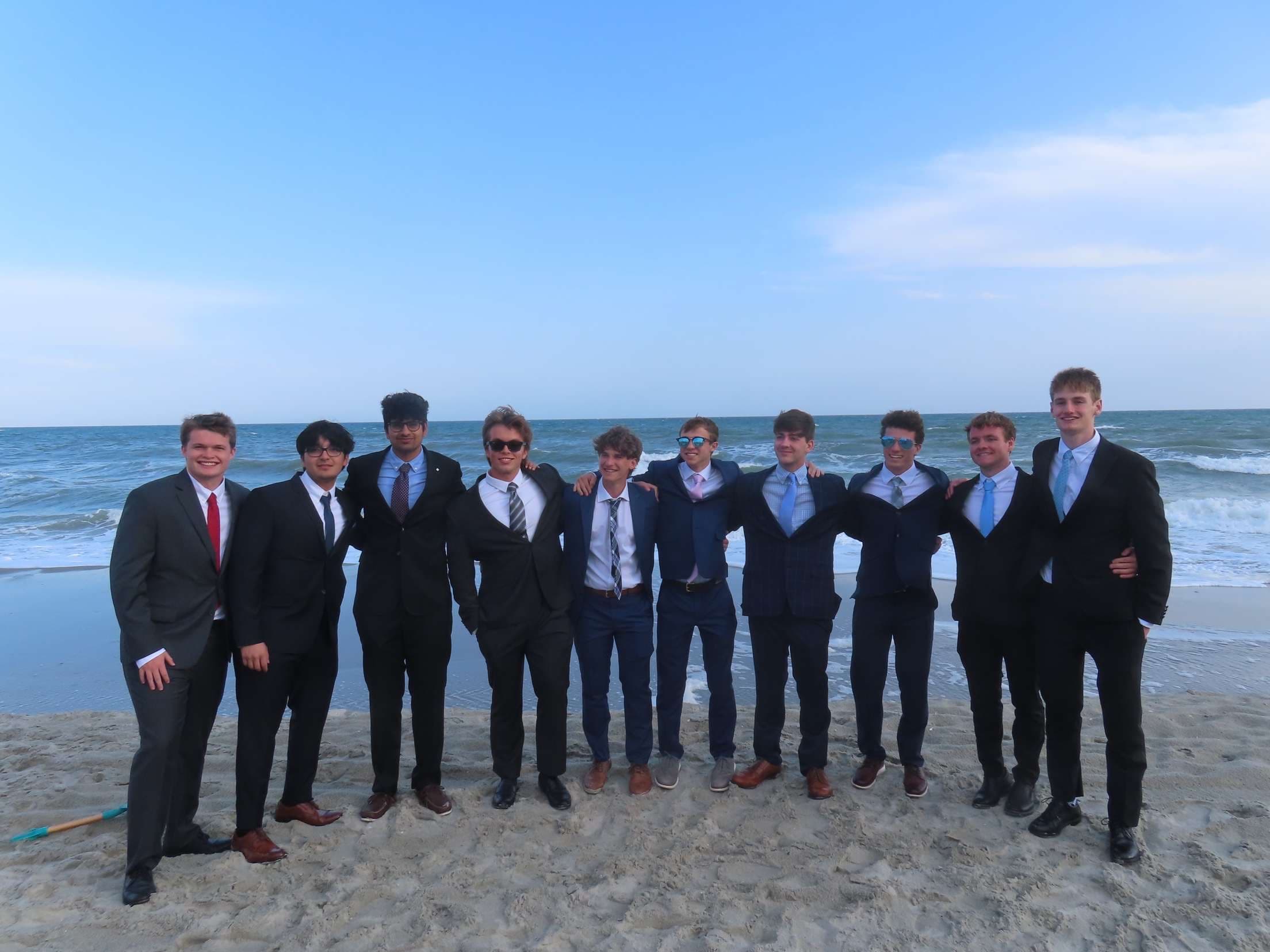 With friends at the beach