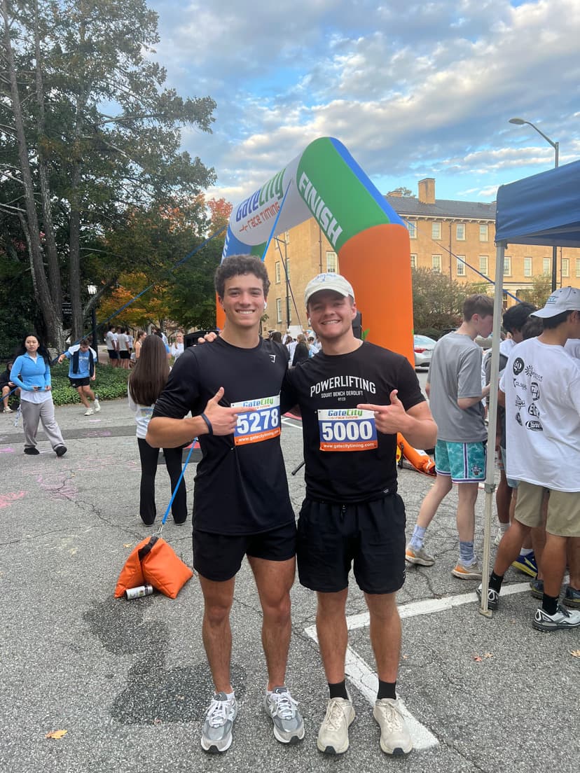 At the finish line of a campus race